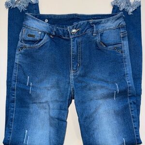 Colombian Skinny Jeans in Indigo Blue - Stretch Denim